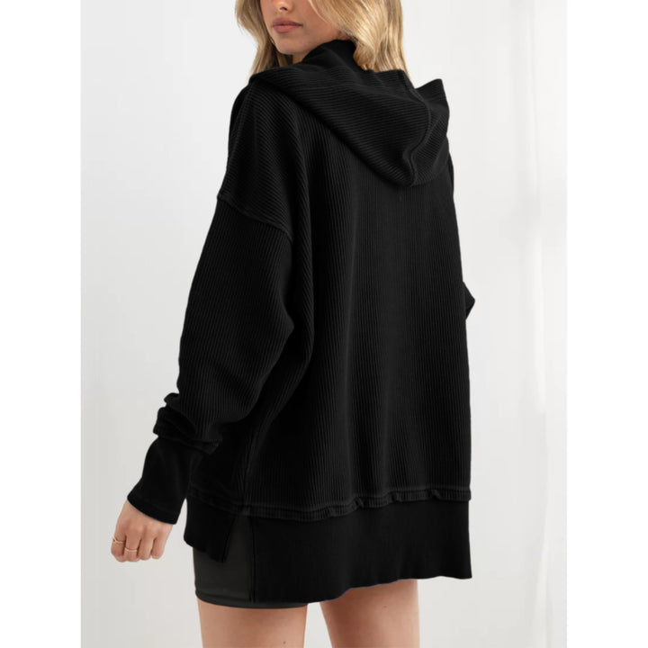 Women’s Oversized Hooded Sweatshirt – Solid Color Relaxed Fit