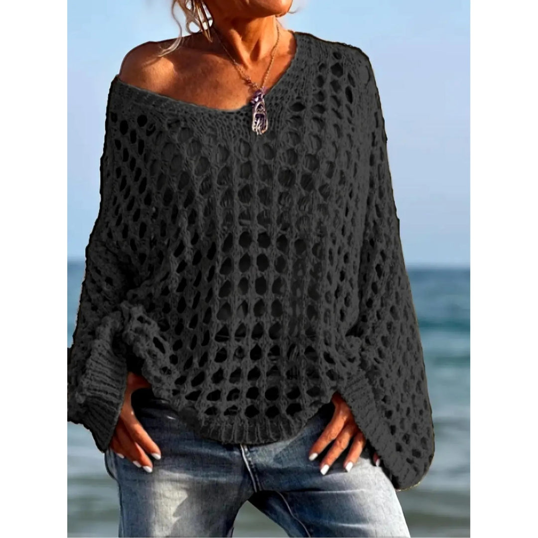 Women’s Open Knit Crochet Cover & Casual Layering Top