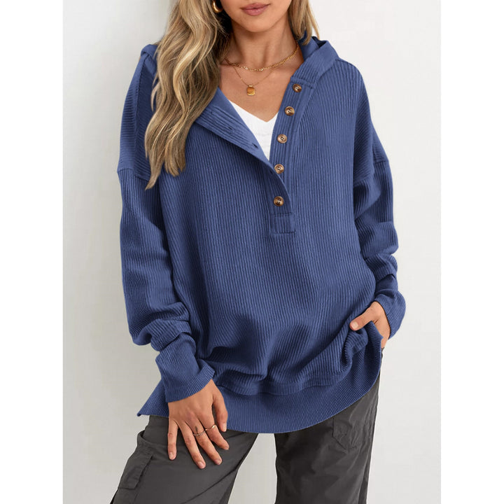 Women’s Oversized Hooded Sweatshirt – Solid Color Relaxed Fit