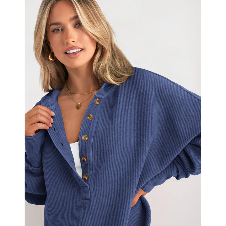 Women’s Oversized Hooded Sweatshirt – Solid Color Relaxed Fit