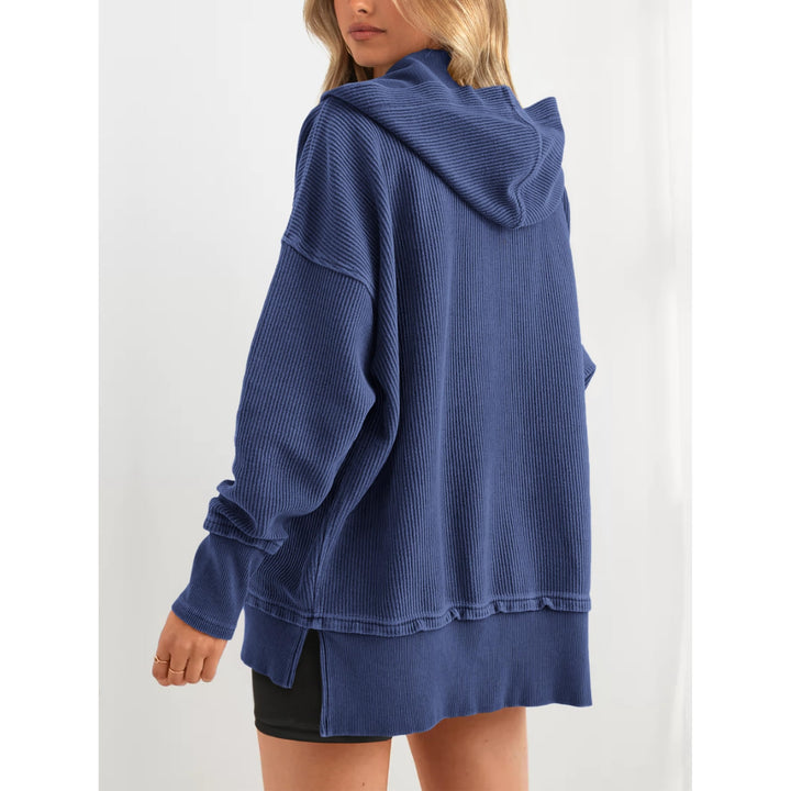 Women’s Oversized Hooded Sweatshirt – Solid Color Relaxed Fit