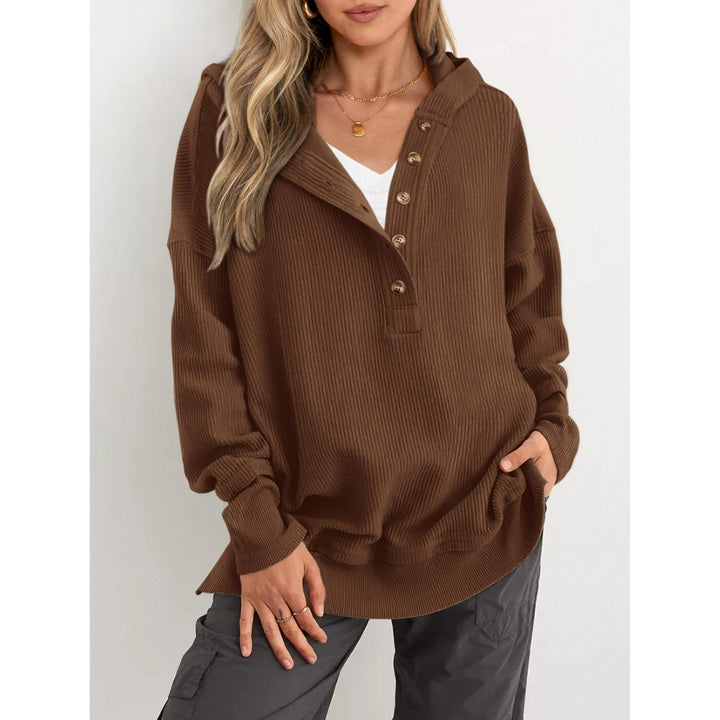 Women’s Oversized Hooded Sweatshirt – Solid Color Relaxed Fit