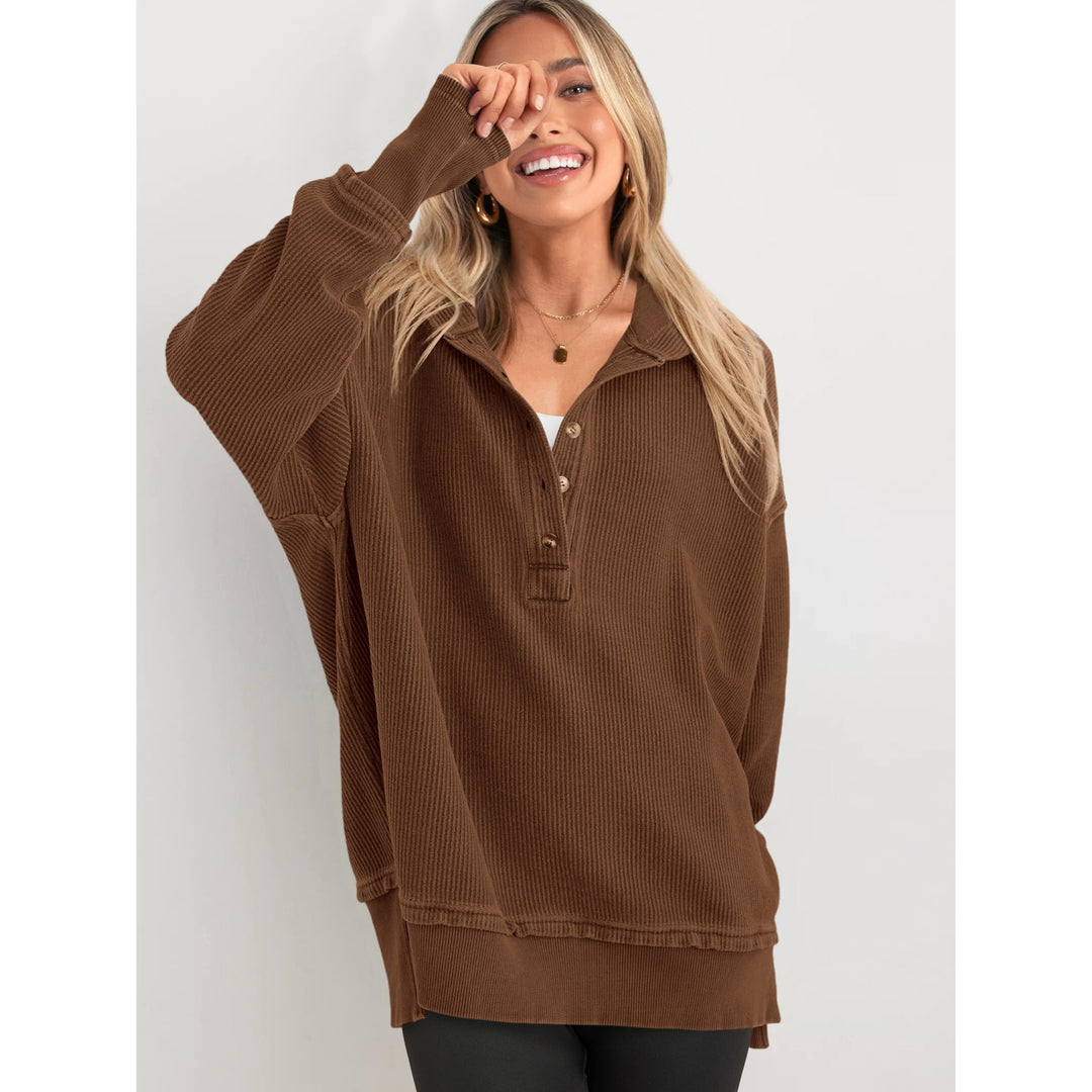 Women’s Oversized Hooded Sweatshirt – Solid Color Relaxed Fit
