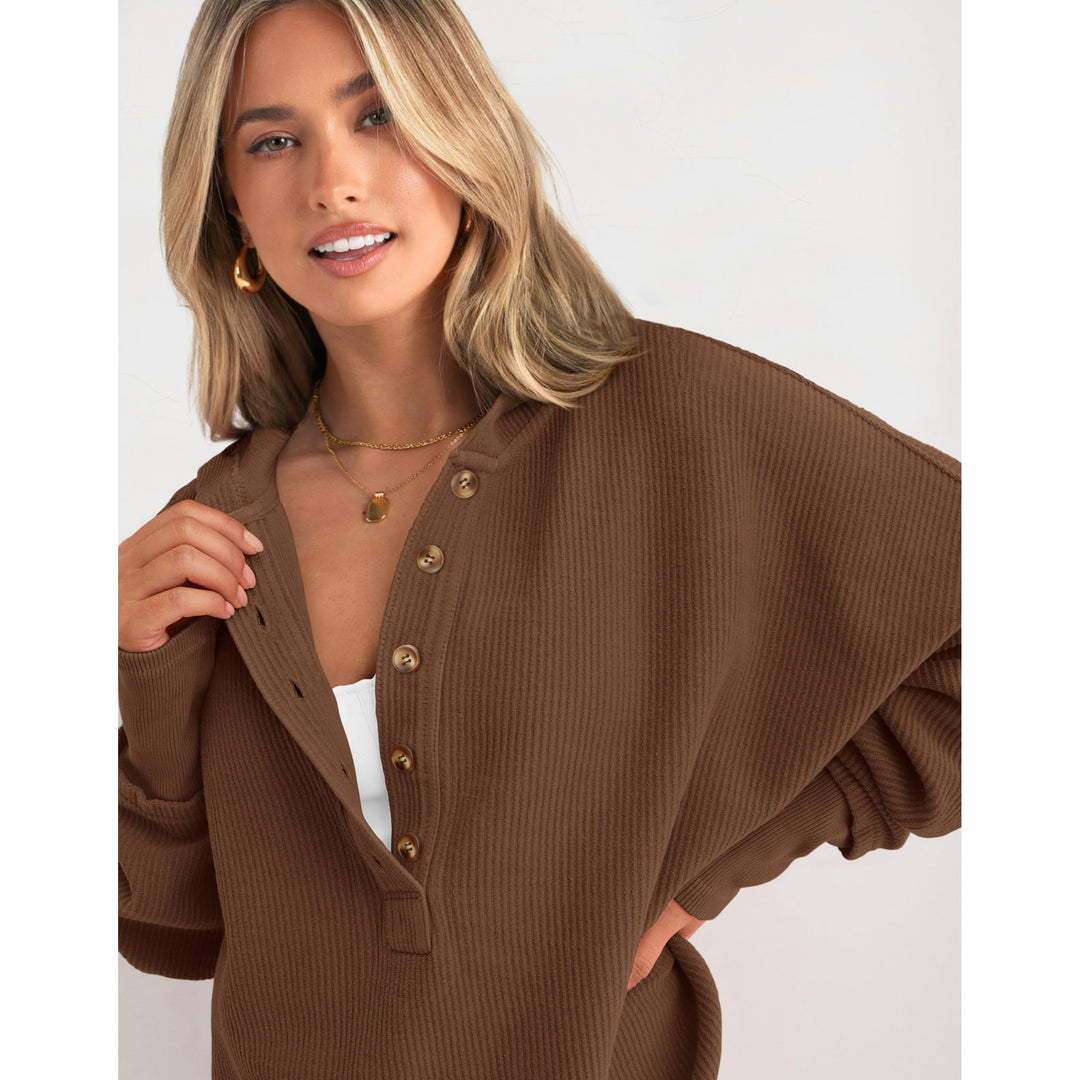 Women’s Oversized Hooded Sweatshirt – Solid Color Relaxed Fit