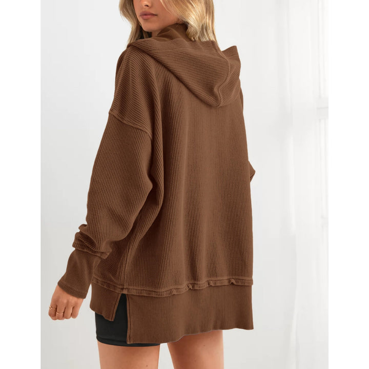 Women’s Oversized Hooded Sweatshirt – Solid Color Relaxed Fit