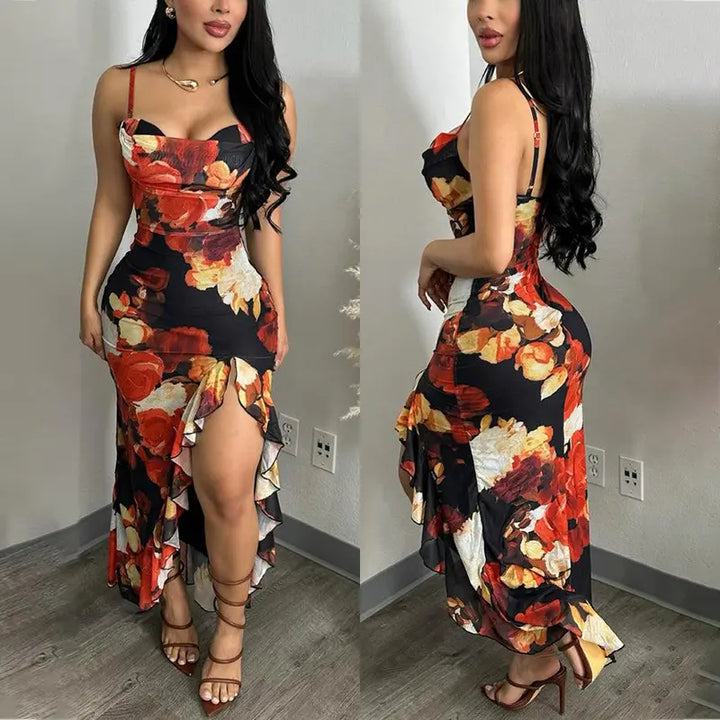 Women’s Vintage Rose Mesh Maxi Dress