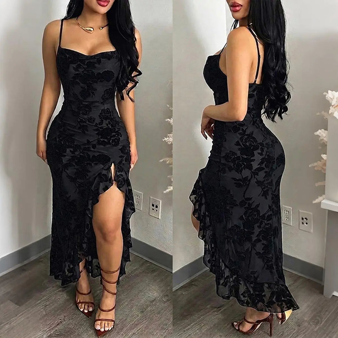 Women’s Vintage Rose Mesh Maxi Dress