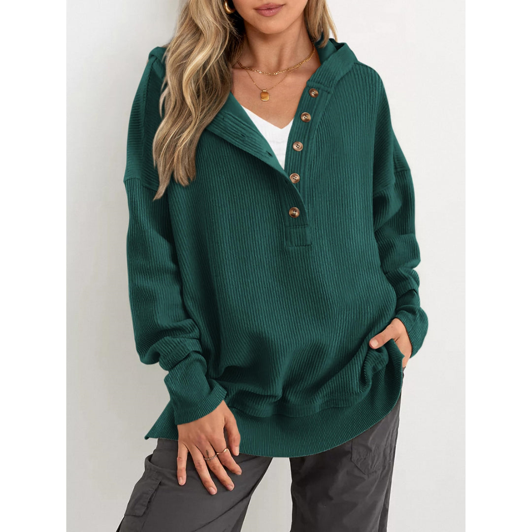 Women’s Oversized Hooded Sweatshirt – Solid Color Relaxed Fit