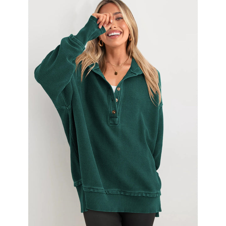 Women’s Oversized Hooded Sweatshirt – Solid Color Relaxed Fit