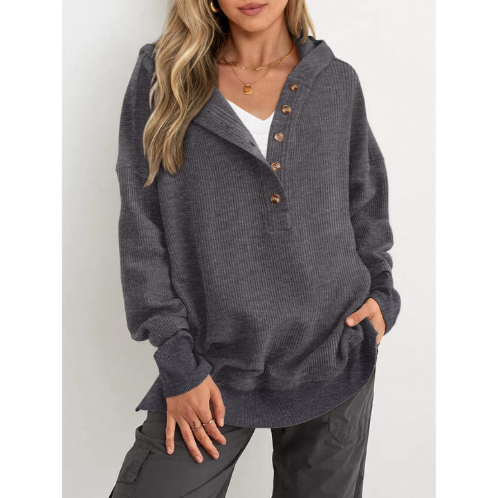 Women’s Oversized Hooded Sweatshirt – Solid Color Relaxed Fit