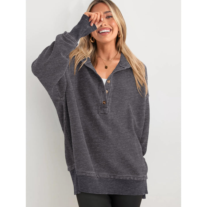 Women’s Oversized Hooded Sweatshirt – Solid Color Relaxed Fit