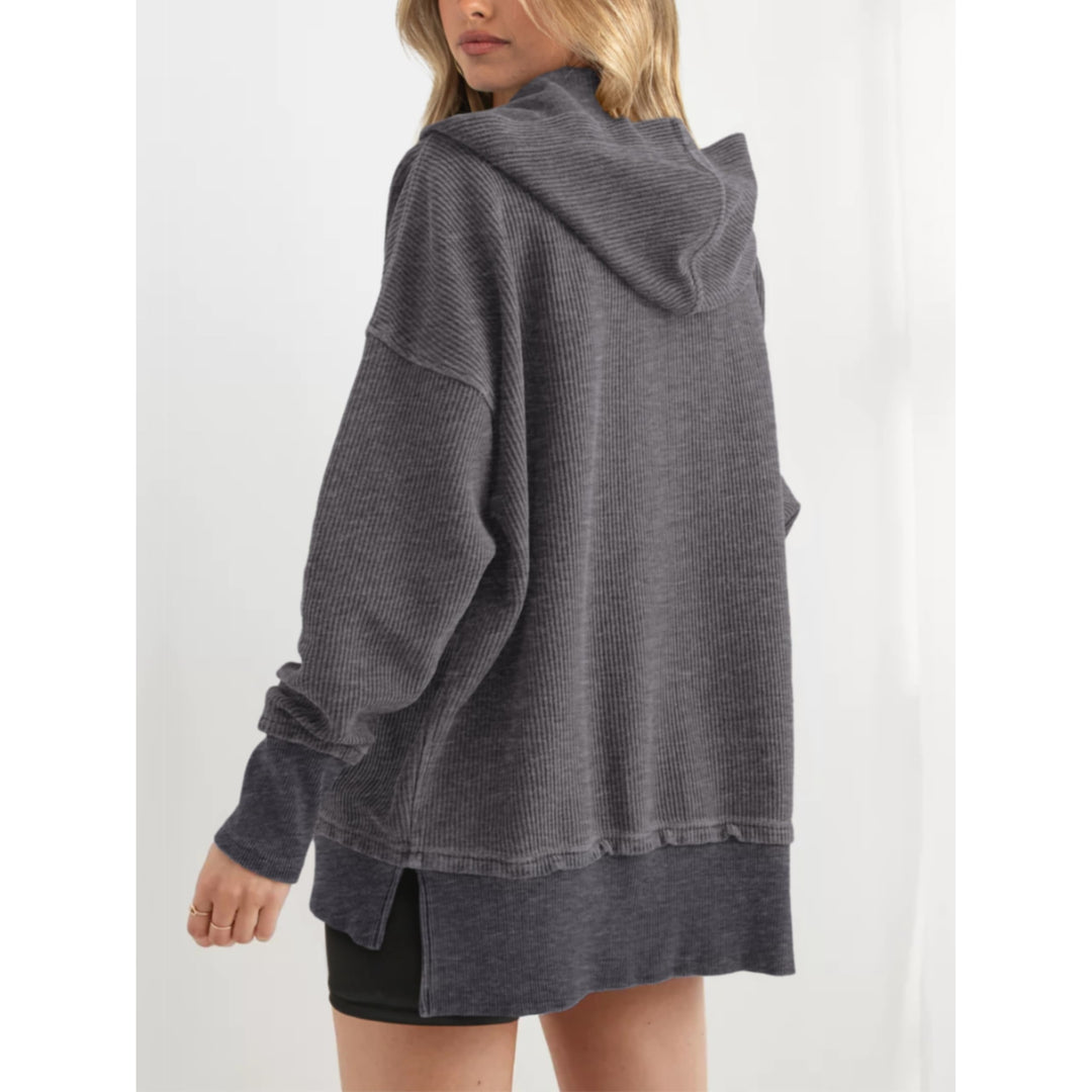 Women’s Oversized Hooded Sweatshirt – Solid Color Relaxed Fit