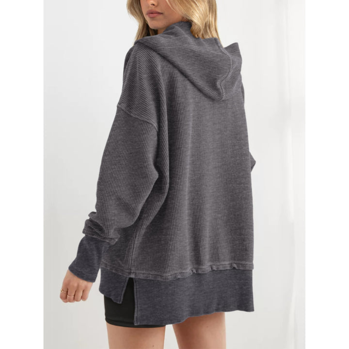 Women’s Oversized Hooded Sweatshirt – Solid Color Relaxed Fit