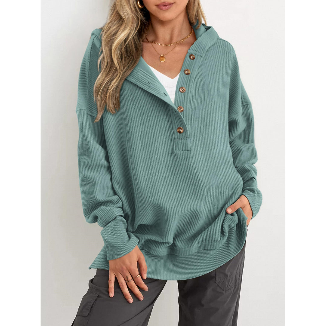 Women’s Oversized Hooded Sweatshirt – Solid Color Relaxed Fit