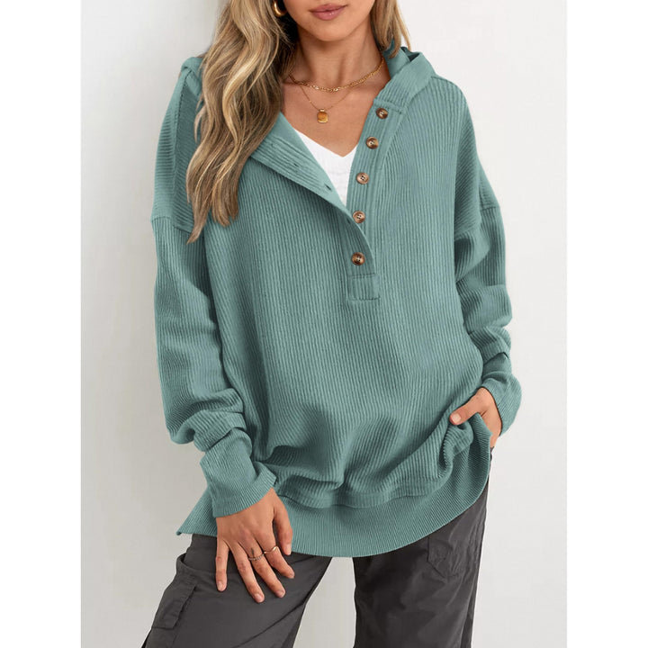 Women’s Oversized Hooded Sweatshirt – Solid Color Relaxed Fit