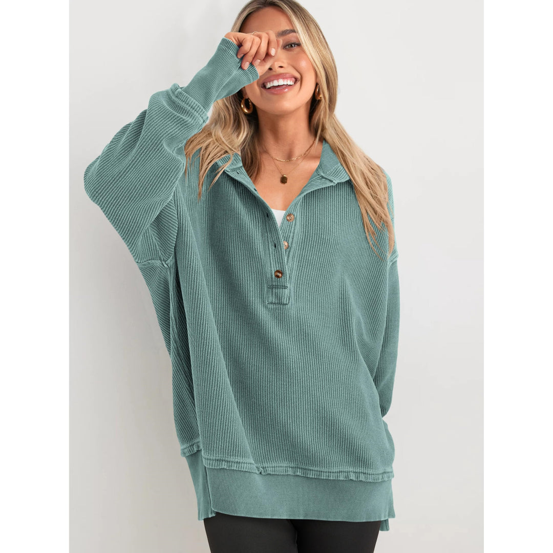 Women’s Oversized Hooded Sweatshirt – Solid Color Relaxed Fit
