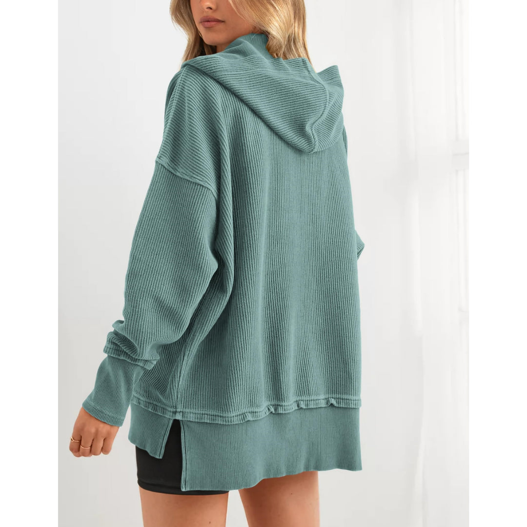 Women’s Oversized Hooded Sweatshirt – Solid Color Relaxed Fit