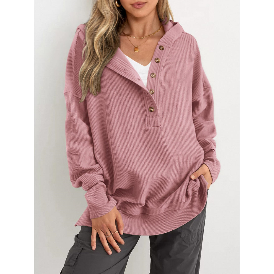 Women’s Oversized Hooded Sweatshirt – Solid Color Relaxed Fit