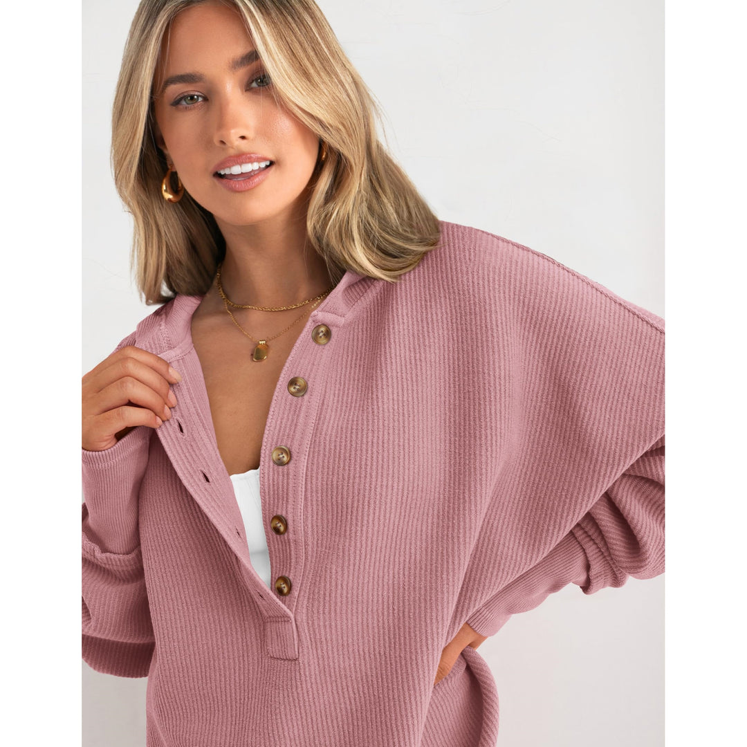 Women’s Oversized Hooded Sweatshirt – Solid Color Relaxed Fit
