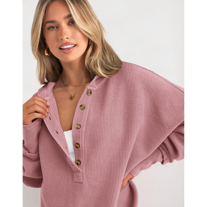 Women’s Oversized Hooded Sweatshirt – Solid Color Relaxed Fit
