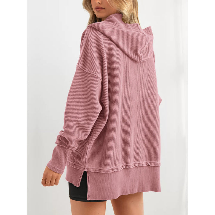Women’s Oversized Hooded Sweatshirt – Solid Color Relaxed Fit