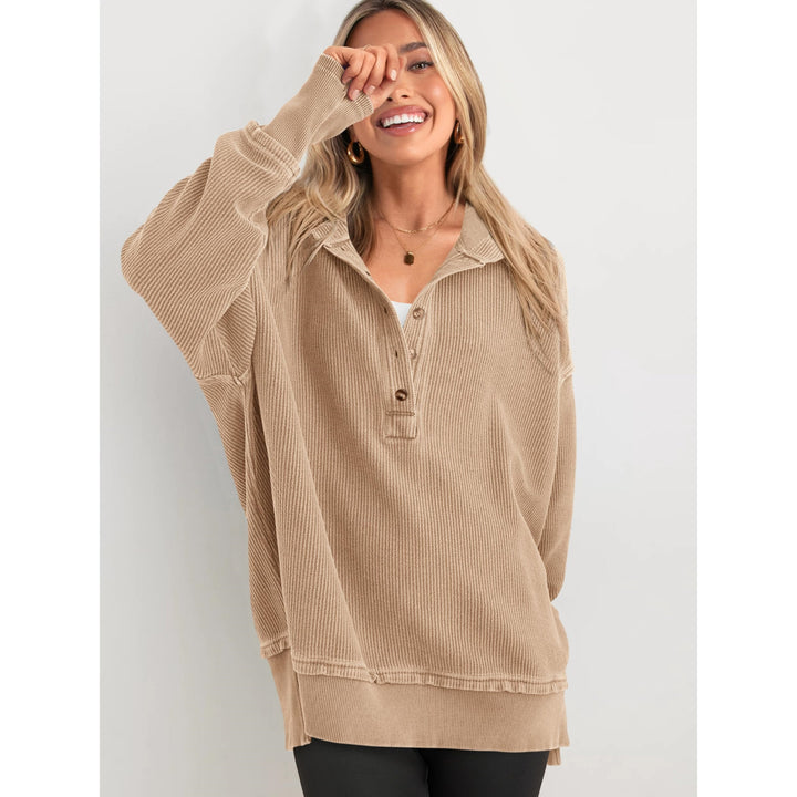 Women’s Oversized Hooded Sweatshirt – Solid Color Relaxed Fit