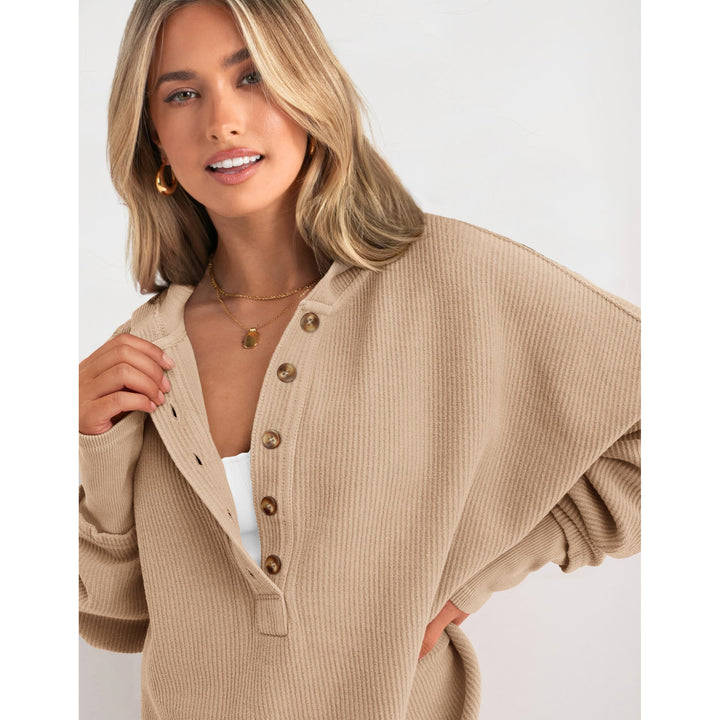 Women’s Oversized Hooded Sweatshirt – Solid Color Relaxed Fit