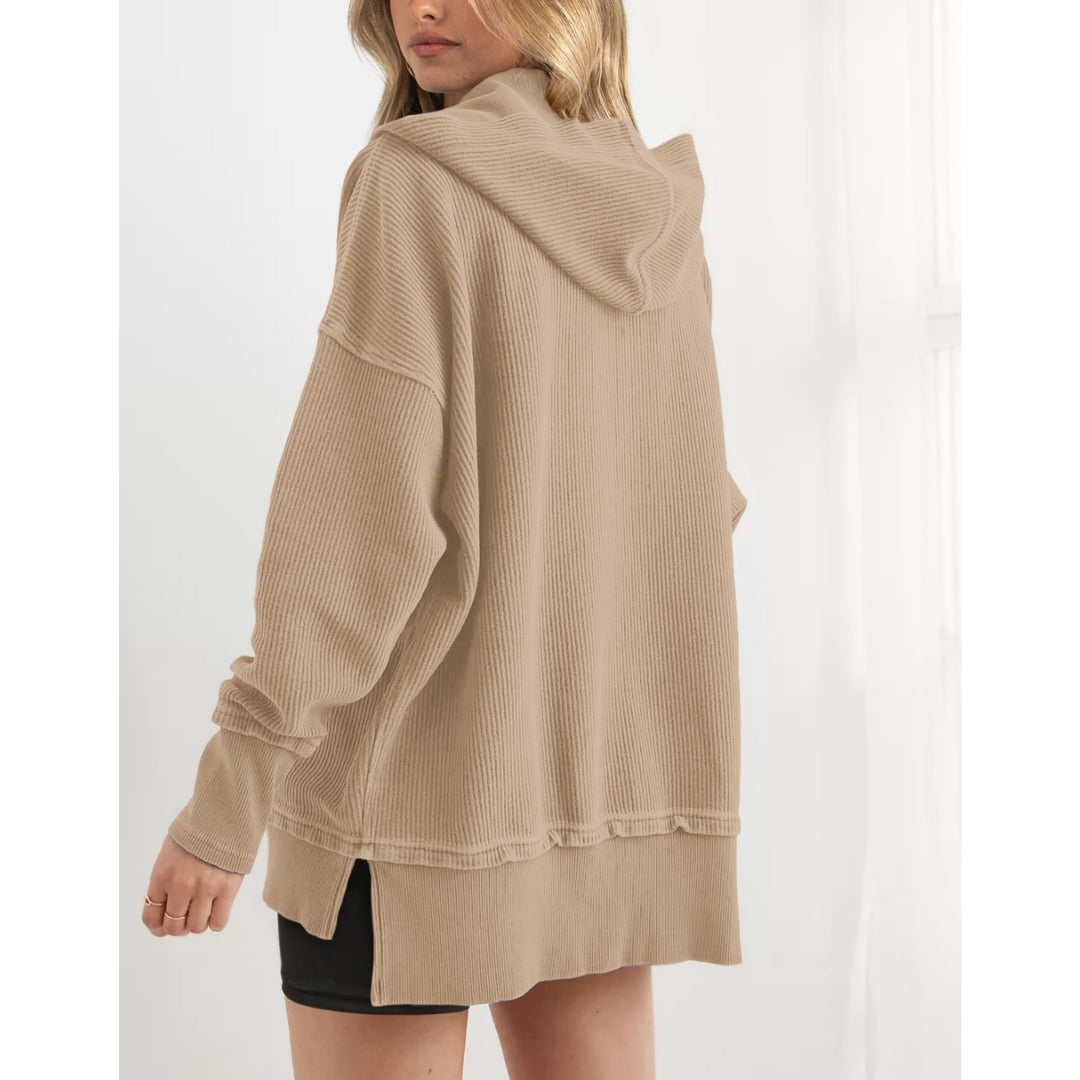 Women’s Oversized Hooded Sweatshirt – Solid Color Relaxed Fit