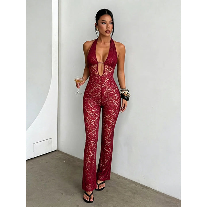 Women’s Lace Halter Jumpsuit