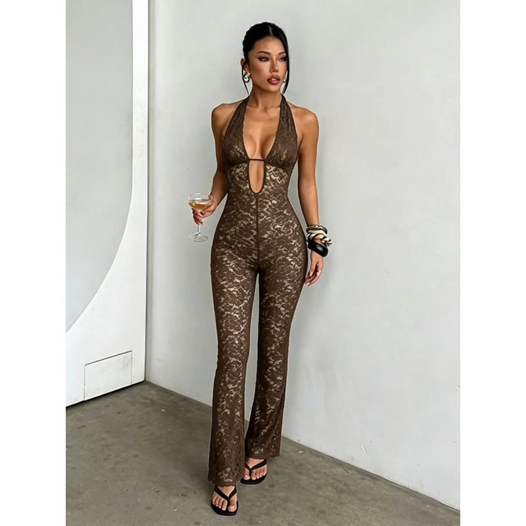 Women’s Lace Halter Jumpsuit