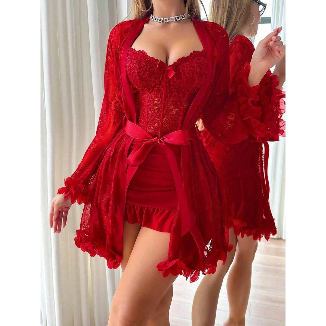 Women’s Lace Lingerie Robe Set –  Sexy Nightwear & Romantic Sleepwear