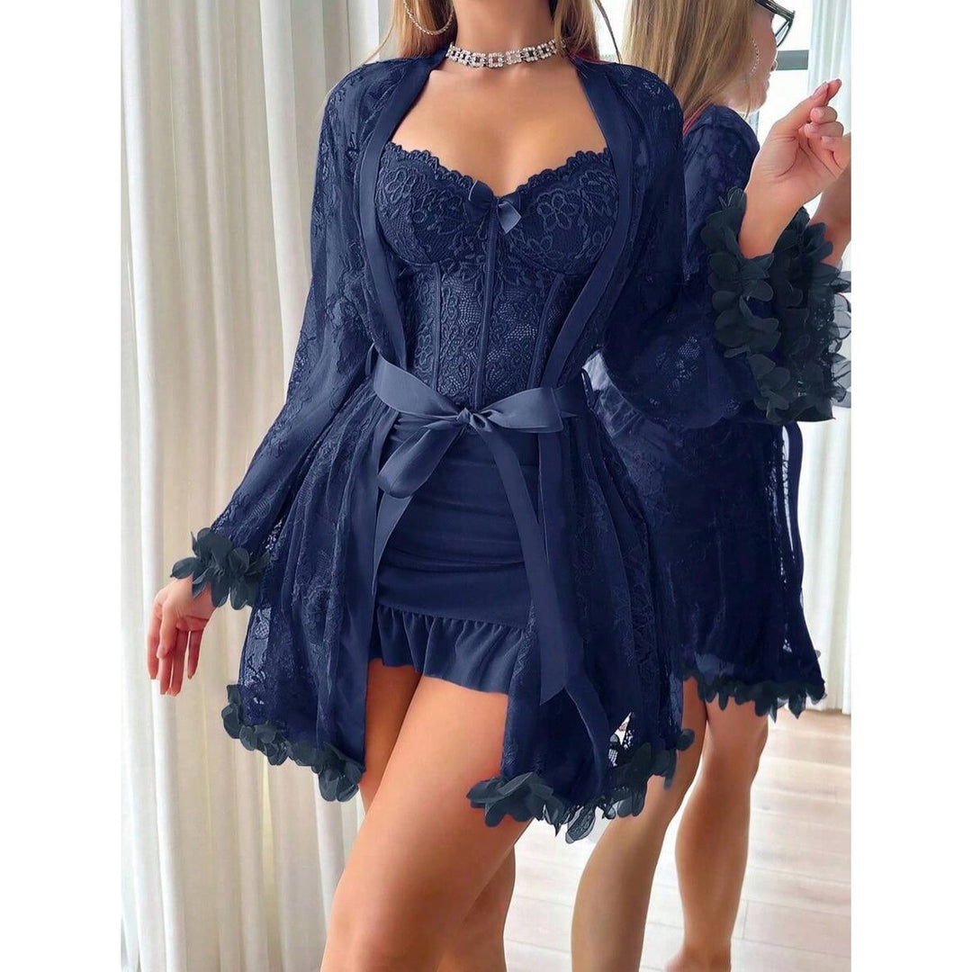 Women’s Lace Lingerie Robe Set –  Sexy Nightwear & Romantic Sleepwear