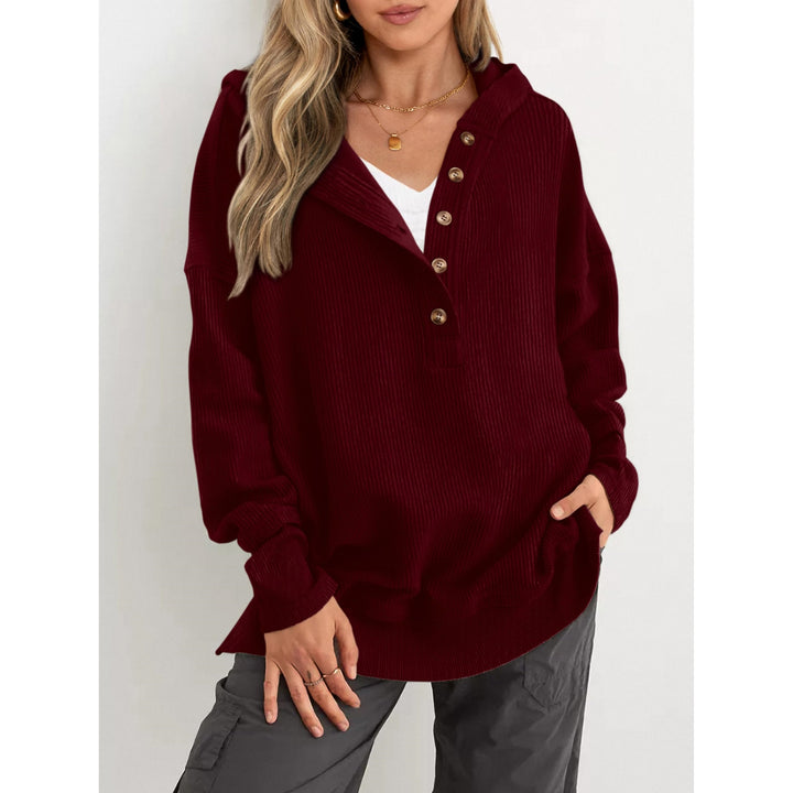 Women’s Oversized Hooded Sweatshirt – Solid Color Relaxed Fit