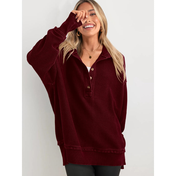 Women’s Oversized Hooded Sweatshirt – Solid Color Relaxed Fit