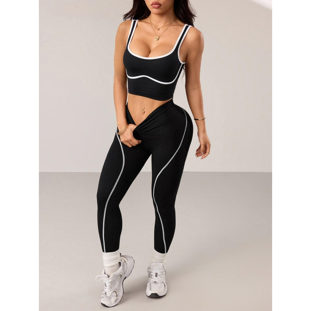Women’s Seamless Contrast Workout Set