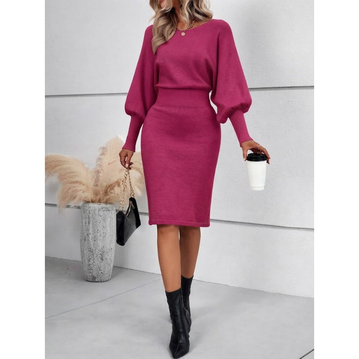 Women’s Long Sleeve Knit Midi Dress