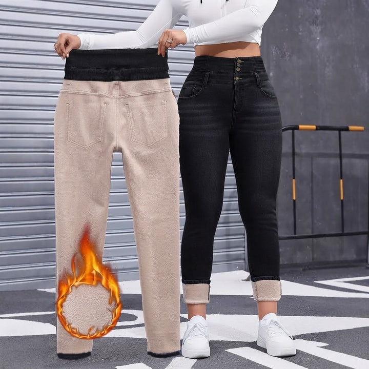 Women’s Fleece-Lined High Waisted Skinny Jeans
