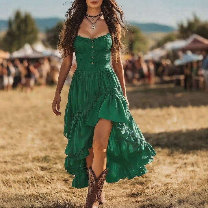 Women’s Vintage Strapless Maxi Dress