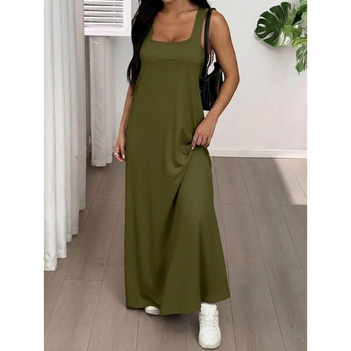 Women’s Solid Color Two Piece Maxi Dress Set