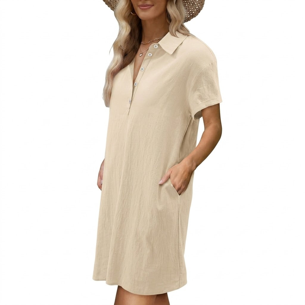 Women’s Casual Button-Down Shirt Dress