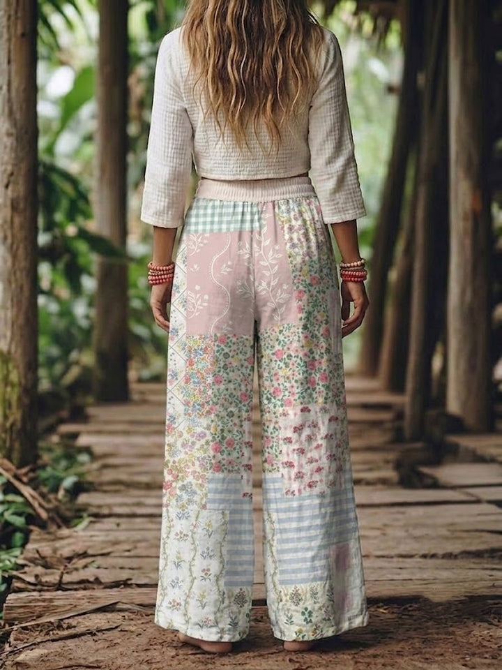 Women’s Boho Floral Wide Leg Pants