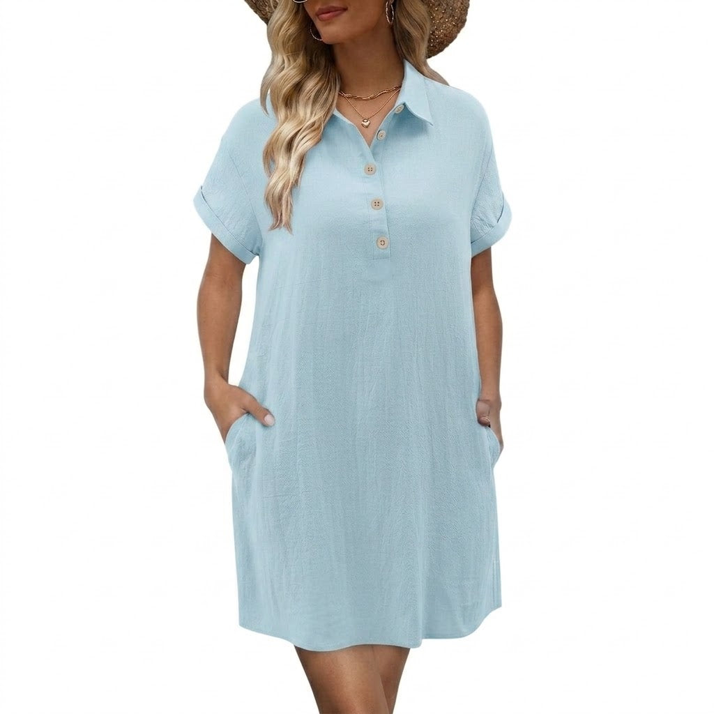 Women’s Casual Button-Down Shirt Dress