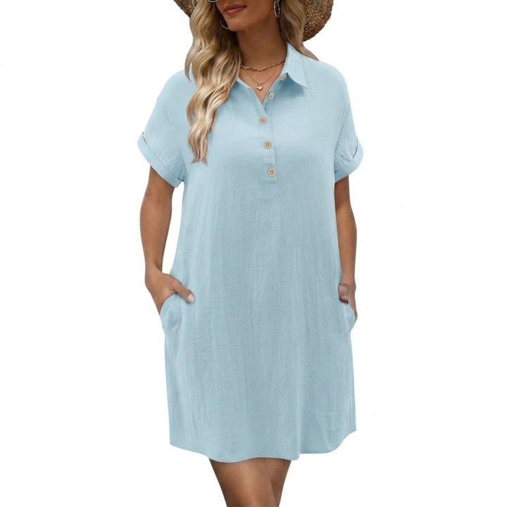Women’s Casual Button-Down Shirt Dress