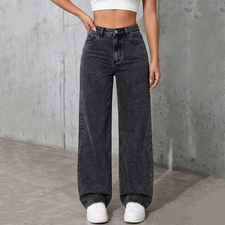 Women’s High Wide Leg Straight Jeans