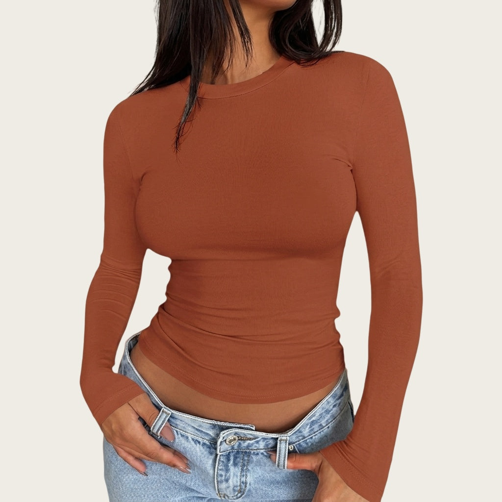 Women’s Slim Fit Crew Neck Long Sleeve Top