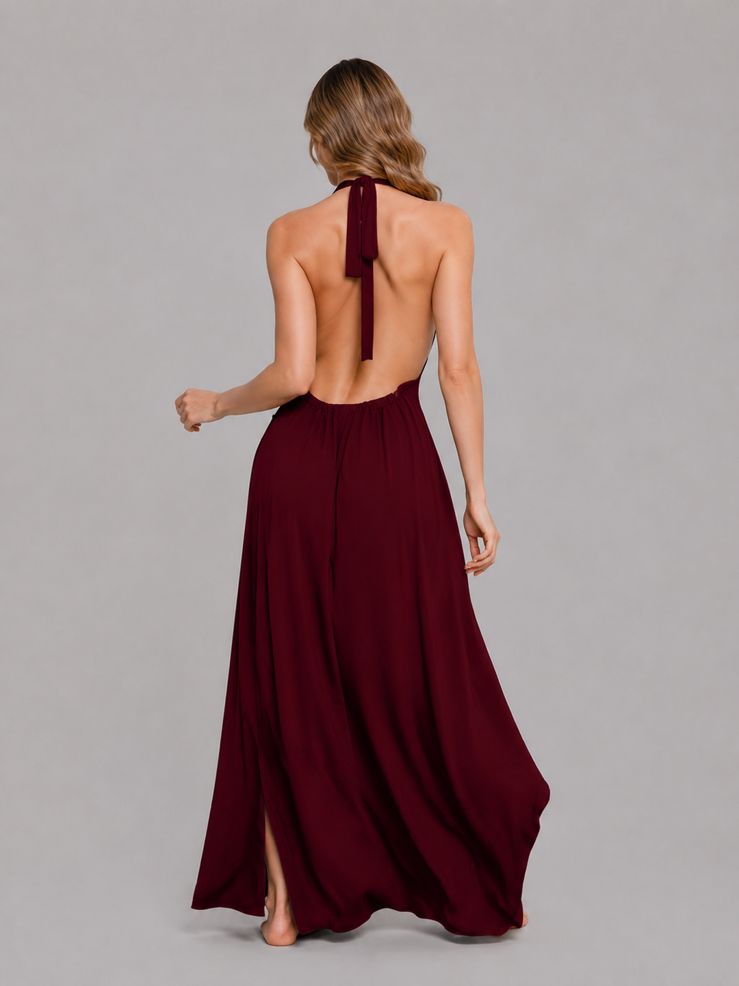 Women’s Sexy Deep V Backless Maxi Dress