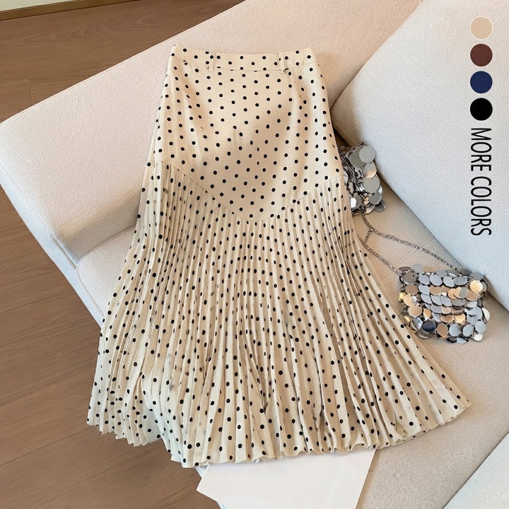 Women’s Polka Dot Pleated Midi Skirt