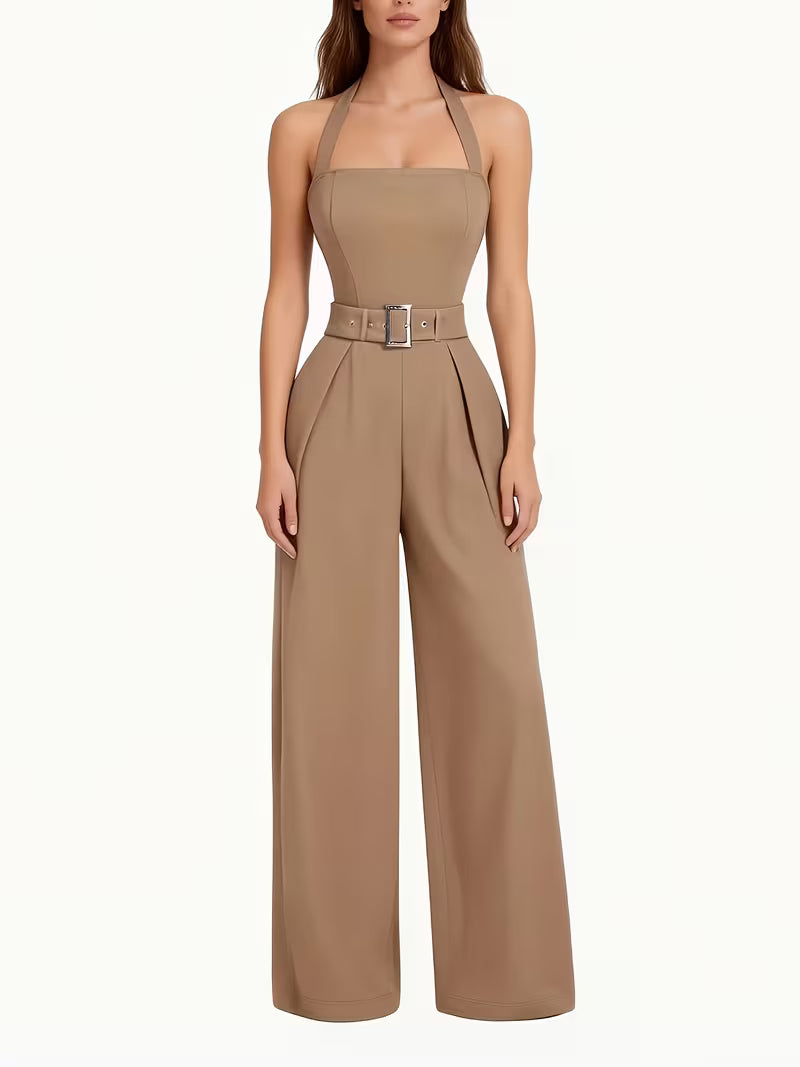 Women’s Belted Wide Leg Jumpsuit