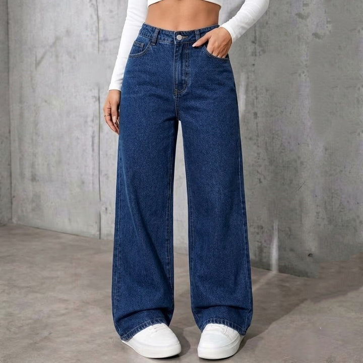 Women’s High Wide Leg Straight Jeans