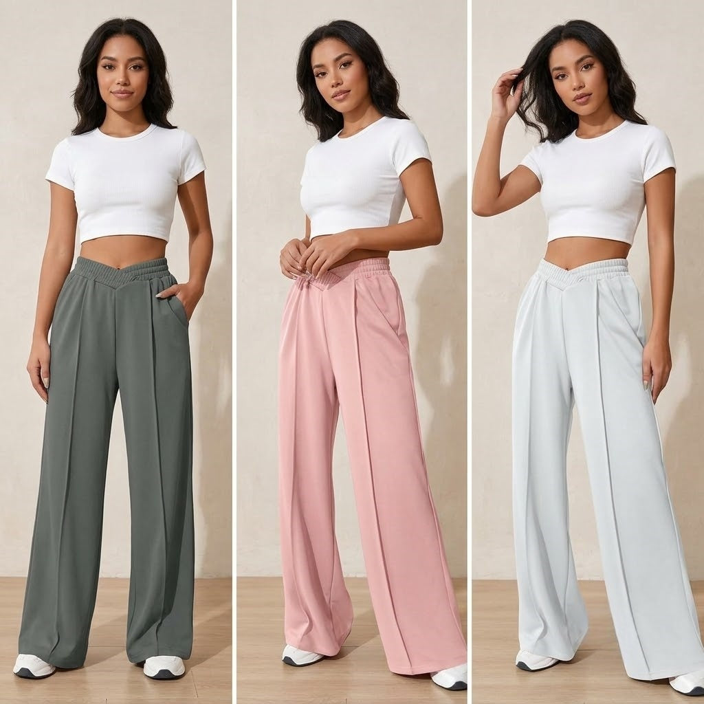 Women’s Casual High Waisted Leg Sweatpants